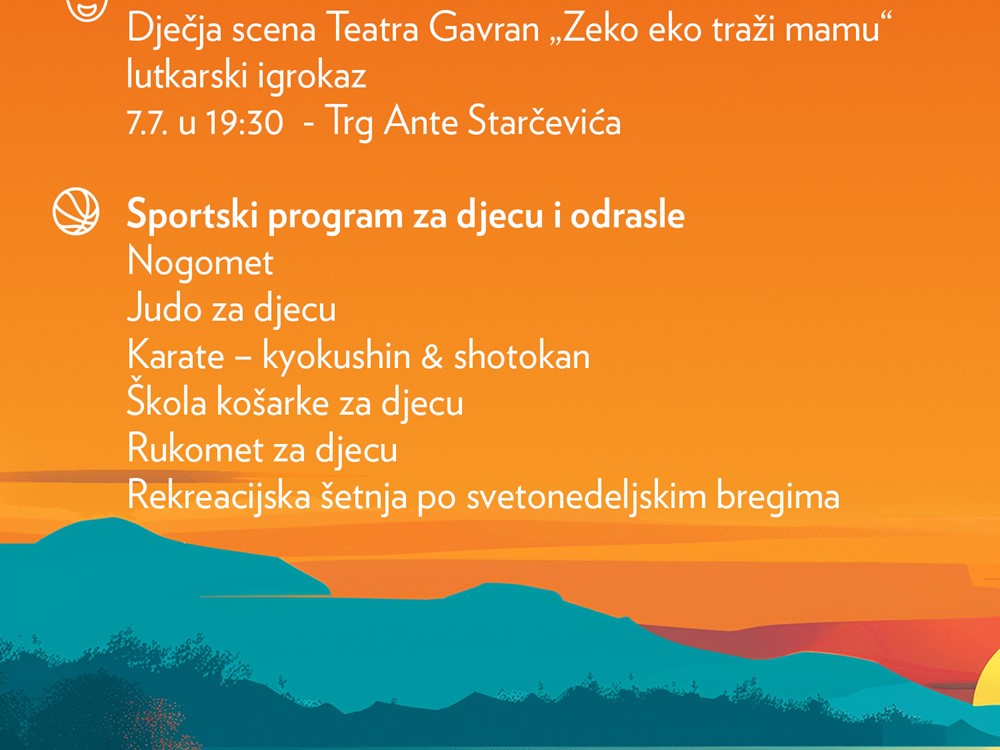 Domenikana - ljeto u Svetoj Nedelji (program SRPANJ)